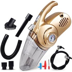 Aspirateur Portable 4 en 1 pour Voiture avec Gonfleur de Pneu Numérique – مكنسة كهربائية وجهاز نفخ العجلات